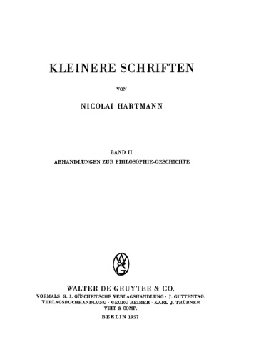Kleinere Schriften: Band 2 Abhandlungen zur Philosophie-Geschichte