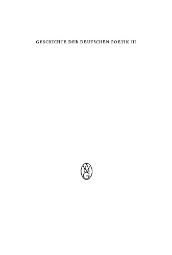 Geschichte der deutschen Poetik: Band 3 Klassik und Romantik