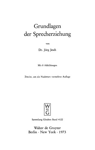 Grundlagen der Sprecherziehung