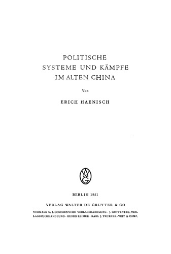 Politische Systeme und Kämpfe im alten China