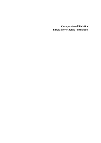 Computational Statistics: Wolfgang Wetzel zur Vollendung seines 60. Lebensjahres