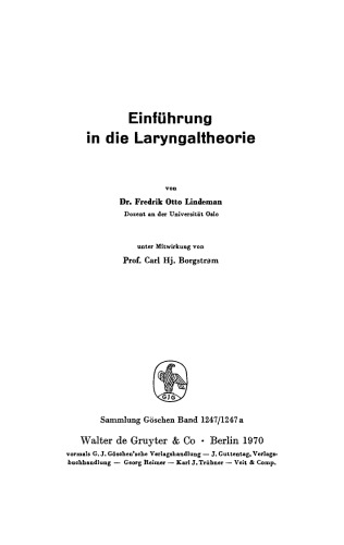 Einführung in die Laryngaltheorie