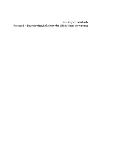 Betriebswirtschaftslehre der öffentlichen Verwaltung