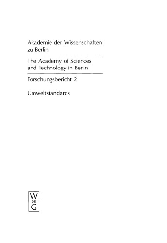 Umweltstandards: Grundlagen, Tatsachen und Bewertungen am Beispiel des Strahlenrisikos