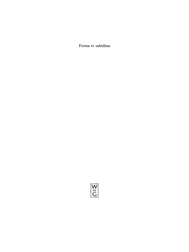 Forma et subtilitas: Festschrift für Wolfgang Schöne zum 75. Geburtstag