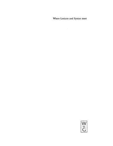 Where Lexicon and Syntax meet