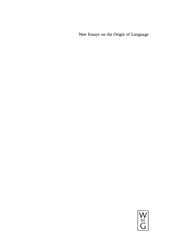 New Essays on the Origin of Language