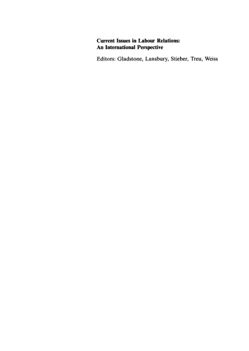 Current Issues in Labour Relations: An International Perspective