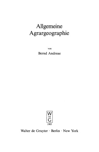 Allgemeine Agrargeographie