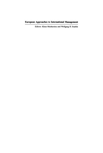 European Approaches to International Management