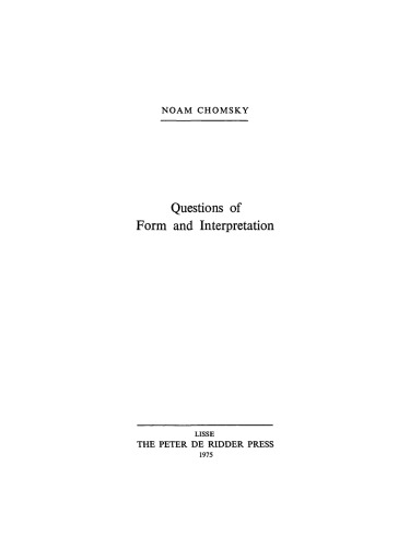 Questions on Form and Interpretation