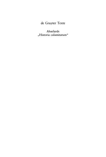 Abaelards „Historia calamitatum“: Text - Übersetzung - literaturwissenschaftliche Modellanalysen
