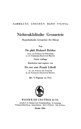 Nichteuklidische Geometrie: Hyperbolische Geometrie der Ebene