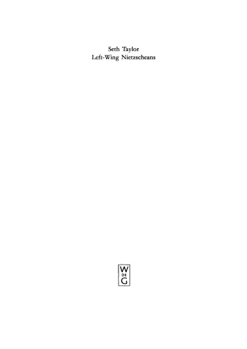 Left-Wing Nietzscheans: The Politics of German Expressionism 1910-1920