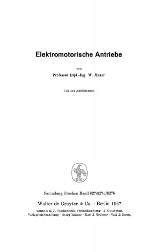 Elektromotorische Antriebe