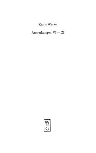 Werke: Anmerkungen der Bände VI–IX
