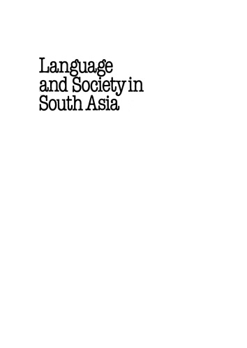 Language and Society in South Asia