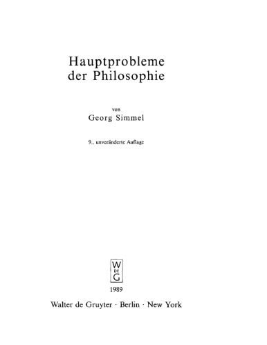Hauptprobleme der Philosophie
