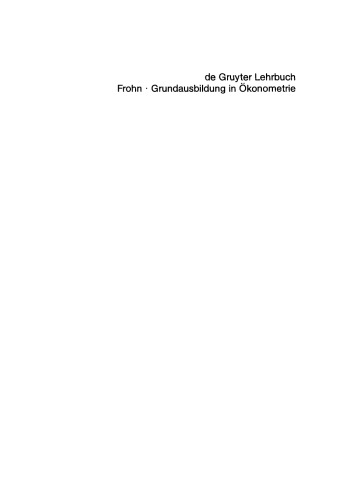 Grundausbildung in Ökonometrie