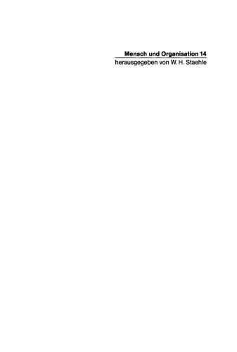 Involvement-Forschung: Motivation und Identifikation in der verhaltenswissenschaftlichen Organisationstheorie