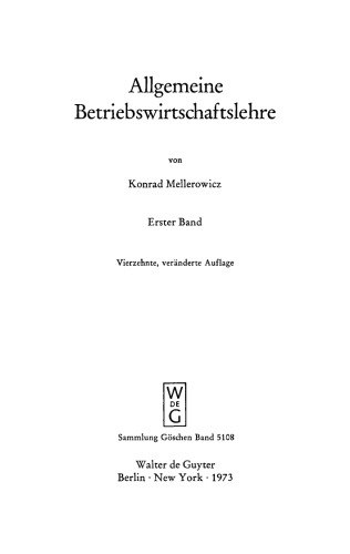 Allgemeine Betriebswirtschaftslehre: Band 1