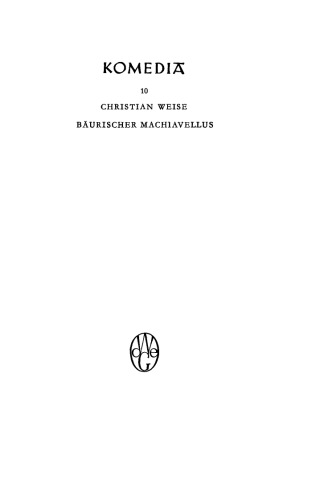 Bäurischer Macchiavellus: Lustspiel