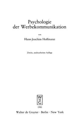 Psychologie der Werbekommunikation