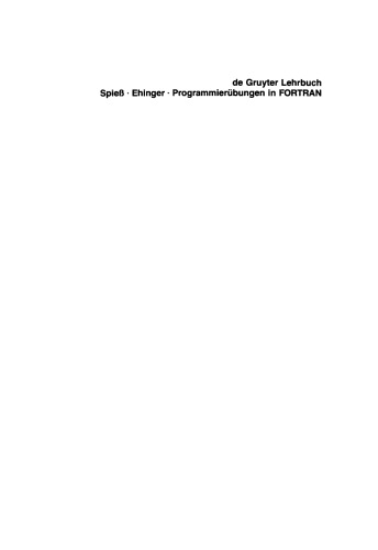 Programmierübungen in FORTRAN