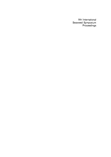 International Seaweed Symposium (Xth): Proceedings, Göteborg, Sweden, August 11–15, 1980