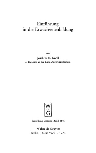 Einführung in die Erwachsenenbildung