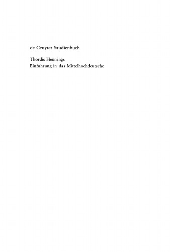 Einführung in das Mittelhochdeutsche