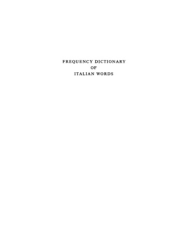 Frequency dictionary of Italian words