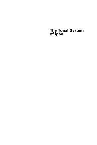 The Tonal System of Igbo