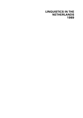 Linguistics in the Netherlands 1989