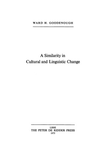 A similarity in cultural and linguistic change