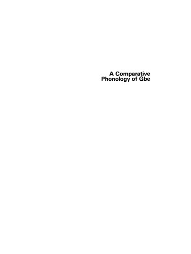 A Comparative Phonology of Gbe