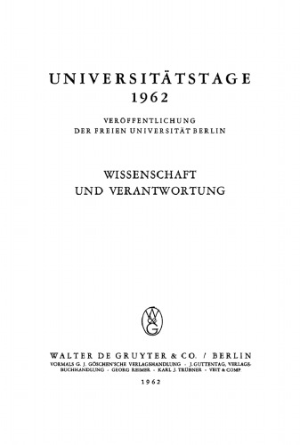 Wissenschaft und Verantwortung
