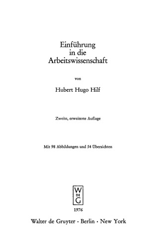 Einführung in die Arbeitswissenschaft