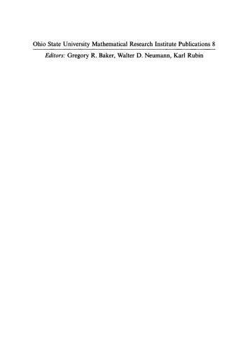 Groups and Computation III: Proceedings of the International Conference at The Ohio State University, June 15-19, 1999