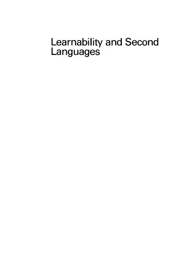 Learnability and second languages: A book of readings