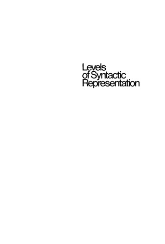 Levels of Syntactic Representation