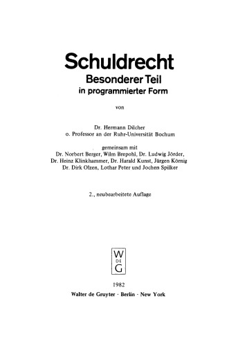 Schuldrecht. Besonderer Teil: In programmierter Form
