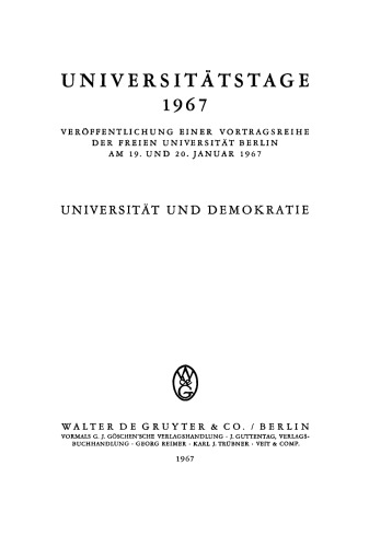 Universität und Demokratie