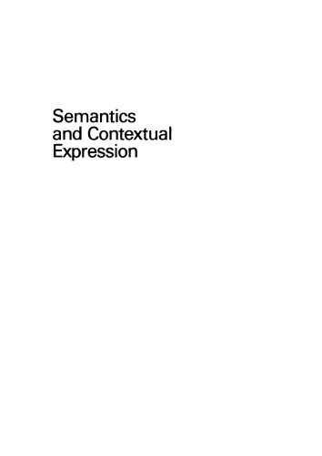 Semantics and Contextual Expression