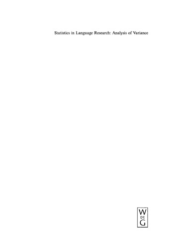 Statistics in Language Research: Analysis of Variance