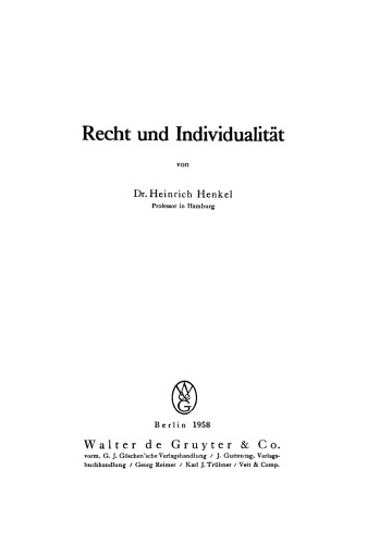 Recht und Individualität
