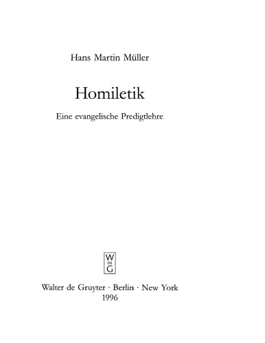 Homiletik: Eine evangelische Predigtlehre