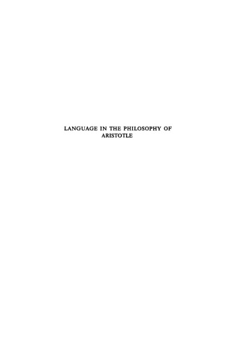 Language in the Philosophy of Aristotle