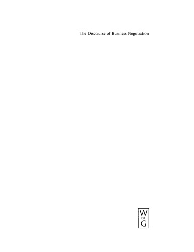 The Discourse of Business Negotiation