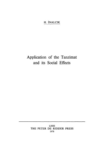 Application of the Tanzimat and its social effects